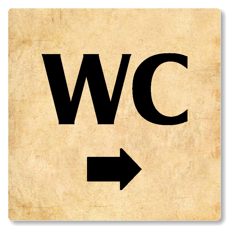 WC vpravo, 80x80mm, pergamen, Nevada